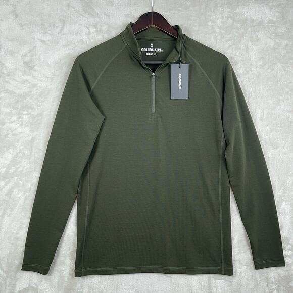 Squidhaus Shirt Mens Small Green Long Sleeve Performance Athletic Gym NWT - Picture 1 of 11